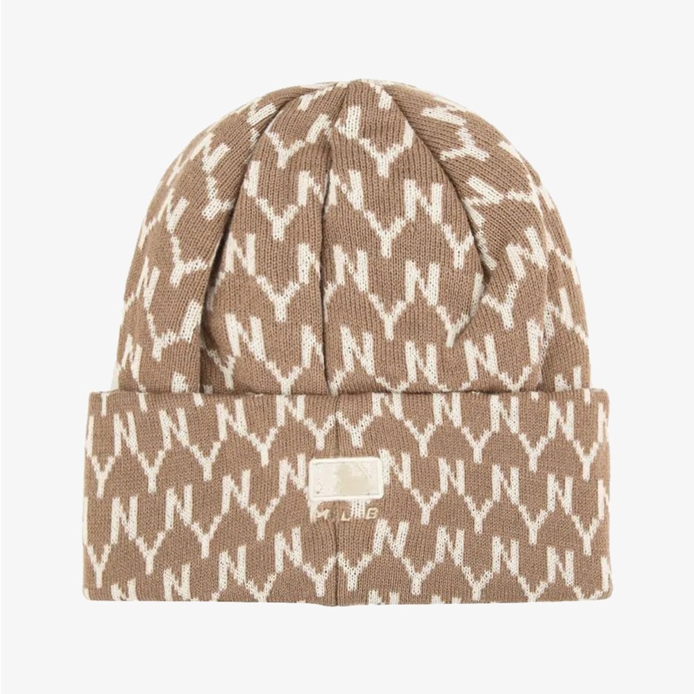 Newyork Yankee MLB Brown and Cream Knit Beanie